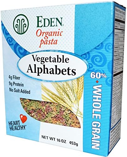 Eden Foods, Organic Pasta, Vegetable Alphabets, 16 oz (453 g) (packs of 3)