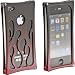 Wicked Metal WMJ1648 Alloy Case with Hot Rod Flames for iPhone 4/4S - 1 Pack - Retail Packaging - Black/Red