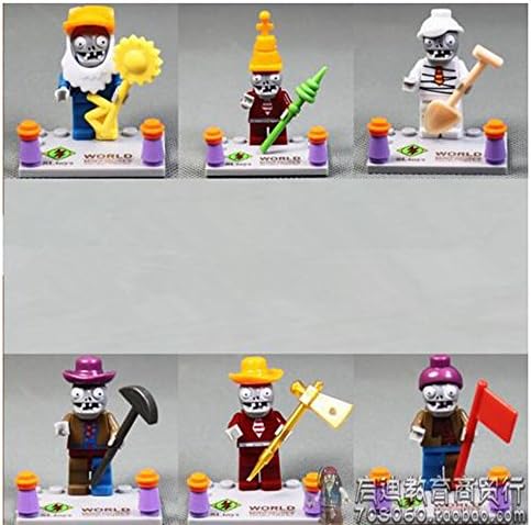 6 pcs/lot Plants vs. Zombies Figures Building Blocks Minifigures Model Bricks Toys Compatible with Lego
