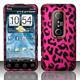 Premium Hot Pink and Black Leopard Design Rubberized Shield Hard Case Cover ....