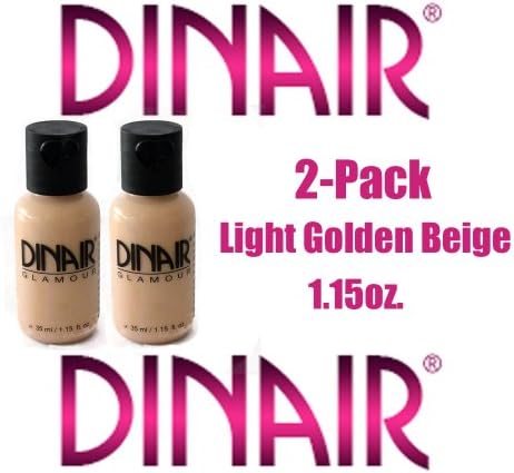 DINAIR AIRBRUSH MAKEUP - LIGHT GOLDEN BEIGE FOUNDATION 1.15 OZ. - 2 PACK