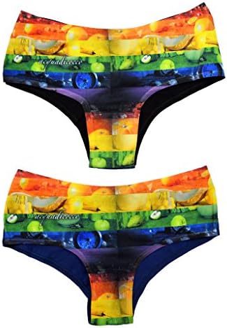 Acquadicocco Gay Pride Rainbow Women's Underwear Boy Shorts Hipsters, Pack of 2, Large