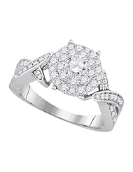 0.98CTW-DIA 0.30CT-CRD BRIDAL RING