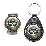New York Jets NFL Open Field Leather Fob Key Chain & Money Clip Set
