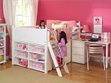 Maxtrix Kids Maxtrix Bedroom Series Full Block Low Loft Bed with Student Desk, Dresser, and Bookcase
