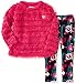 Juicy Couture Baby Girls' Eyelash Sweater and Printed Pant Set, Pink, 12 Months