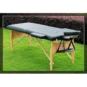 AOSOM Black Portable Thick Massage Table Tatto Spa