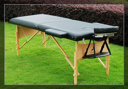 AOSOM Black Portable Thick Massage Table Tatto Spa