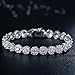 Bamoer Luxury White Gold Plated Bracelet for Women with Sparkling Clear Cubic Zirconia inlaid