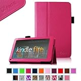 FINTIE (Magenta) Slim Fit Folio Stand Leather Case for Amazon Kindle Fire 7" Tablet -10 Color Options (does not fit Kindle Fire HD)