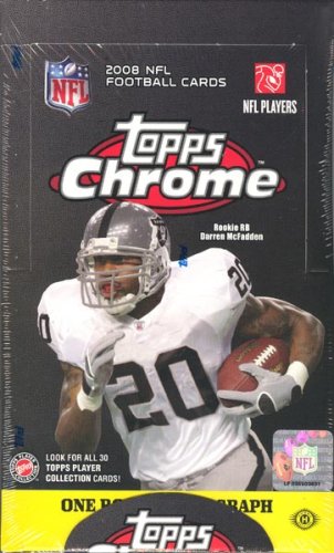 2008 Topps Chrome Football Card - Factory Sealed HOBBY Box - 1 Autograph (Possible Matt Ryan or Joe Flacco Rookie Cards) 12 Rookie Cards Per Box on Average!