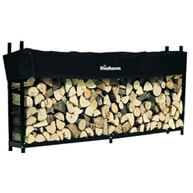 Woodhaven 10ft. Firewood Rack Outdoor w/ Standard Cover