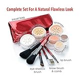 "DARK" Natural Makeup, IQ Natural Large Mineral Makeup Kit 12pc (DARK shade) - Concealer, Bronzer, Eye Shadow, Setting Powder, 2 Full Size Mineral Foundation - Create A Natural Flawless Look