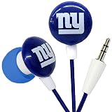 iHip NFF10200NYG NFL New York Giants Mini Ear Buds, Blue/Red/White