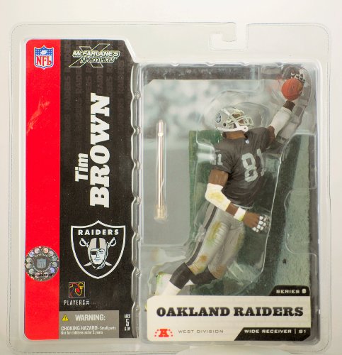 2004 - McFarlane Sportspicks - NFL - Tim Brown Action Figure - Wide Receiver #81 - Oakland Raiders - Series 8 - American Conference - West Division - No Towel - New - Limited Edition - OOP - Collectible