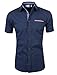 TAM WARE Mens Casual Dotted Slim Fit Contrast Inner Trim Shirts