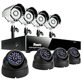 Zmodo 8CH H.264 DVR Security Surveillance CCTV Camera System With Advanced 4 Bullet 4 Dome Sony CCD Night Vision Camera 1TB Hard Drive