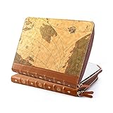 Macbook Pro Retina 13, GMYLE Book Case Vintage for Macbook Pro Retina 13 inch - Brown Map Pattern PU Leather Sleeve (Not fit for MacBook Pro 13 A1278/ Air 13 A1369 and A1466)