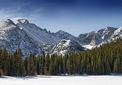 Bear Lake, Rocky Mountain National Park, Colorado. from left to right: Storm Peak, Long's Peak, Pagoda Mountain & Chiefs Head Peak - 16"x20" Photographic Print by Brendan Reals