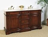 Double Sink Bathroom Vanity (Antique Mahogany) (35H x 60.5W x 23D)