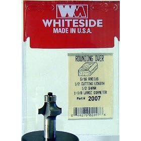 PART #2007 CARBIDE-TIP 2 FLUTE ROUND-OVER (CORNER ROUND) BIT W BB GUIDE 5 16 RADIUS X 1-1... by Whiteside
