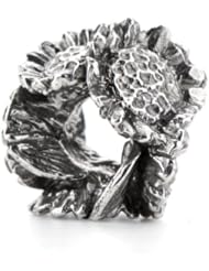 Novobeads Sunflowers Sterling Silver Charm Bead - Made in USA w imported materials - Fits all major bead bracelets