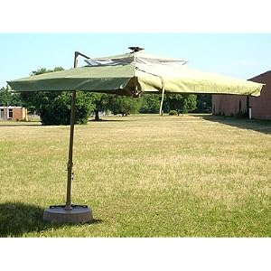 Southern Patio 8.5' Offset Umbrella with Netting and Solar Lights by 