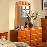 Honey Dresser and Mirror Set