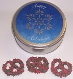 Scott's Cakes 1 lb. Milk Chocolate Covered Pretzel with Christmas Jimmies & Chocolate Chips in a Snowflake Tin