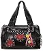 Womens Designer Inspired Black Heart Stud Bowling Handbag
