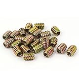 uxcell　家具インサート　ナット　M6 x 15mm　タイプ　Eナット　ウッド家具に　25本入り