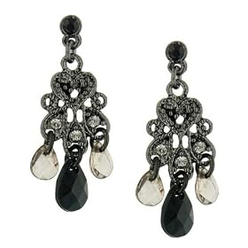 Vintage Hearts Light Violet Chandelier Earrings