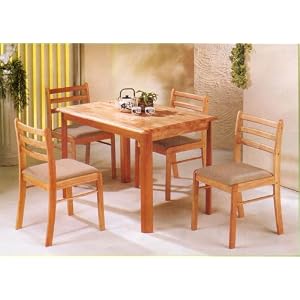 Beautiful Solid Wood Table W. Fan Legs And 4 Chairs by 