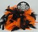 2 Black & Orange Chandelle Feather Hair Tie Scrunchy Pony Tail Holder NEW!