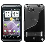 TPU Skin Cover for HTC Thunderbolt ADR6400, S-Shape Black