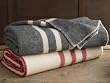 Striped Wool Blanket (Charcoal w/ Natural)