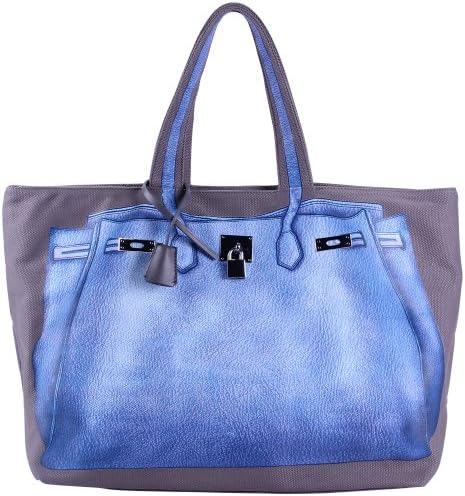 Ecosusi Recycle Ecobags Large Cinderella Canvas Tote Grey Blue