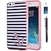 iPhone 6 6s Case, True Color® Nautical Coral Anchor on Stripes Printed on Clear Transparent Hybrid Cover Hard +Soft Slim Thin Durable Protective Shockproof TPU Bumper +Stylus +Screen Protector - Pink