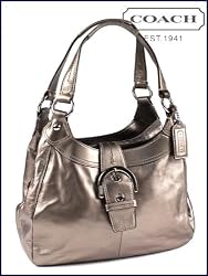 Authentic Coach Soho Leather Lynn Hobo Handbag 17219 Bronze