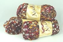 Ribbon Knitting Yarn 50gm 10balls/Pk - Red/Orange/Brown