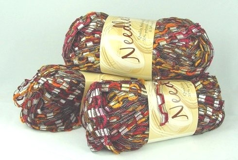 Ribbon Knitting Yarn 50gm 10balls/Pk - Red/Orange/Brown