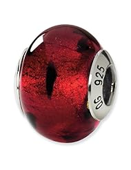 Sterling Silver Red/Black Italian Murano Charm Bead Fits Pandora Chamilia Biagi Bracelet