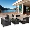 Milan 4pc Rattan Garden or Conservatory Furniture Sofa Set - Fully Assembled