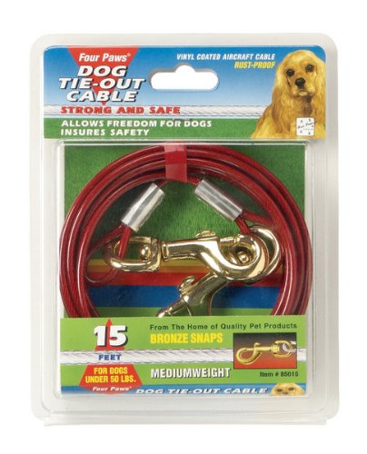 MediumWeight Tie-out Cable, 15-Feet, Red