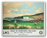 Vintage Golf - Golf in Northern Ireland by Norman Wilkinson 22x28 Art Print Poster