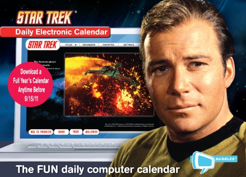 Star Trek Bubbles: Electronic Calendar