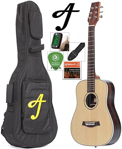 AJ 300 Professional 1/2 Dreadnought Solid Spruce Steel String Guitar Package