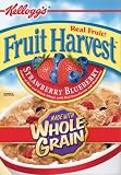 Kellogg's Fruit Harvest Strawberry Blueberry Cereal, Flakes Of Rice & Whole Wheat, 12.2 oz