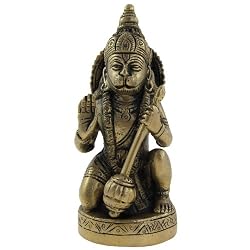 Sitting Statue Lord Hanumaan Brass Figurine