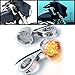 2pcs 20 LED Chrome Front Rear Turn Signal Light 41mm Fork Clamp Custom Bike Motorcycle Cruiser Chopper Touring
